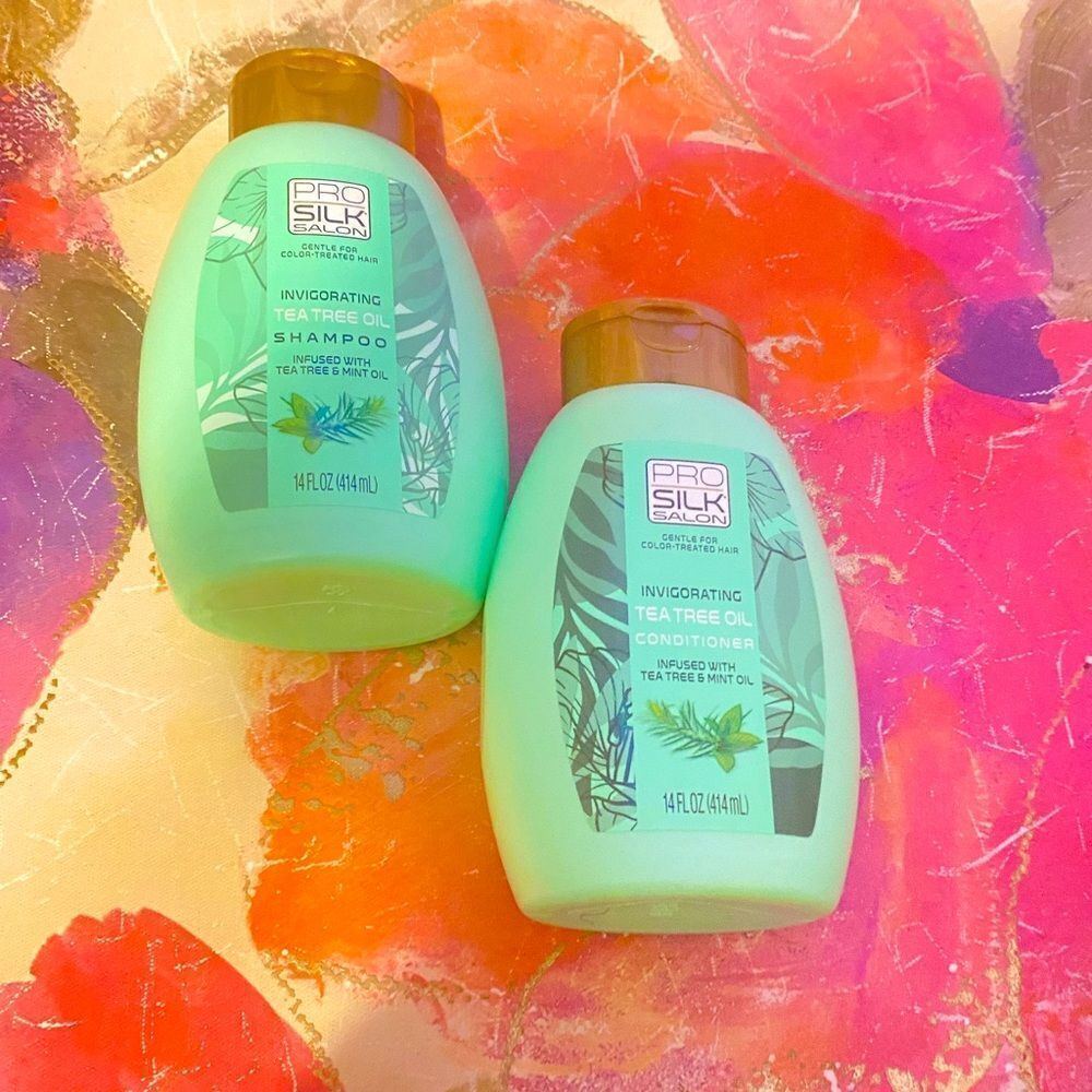 🛍️ Pro Silk Salon Invigorating Tea tree Oil Shampoo + Conditioner 14FLOZ